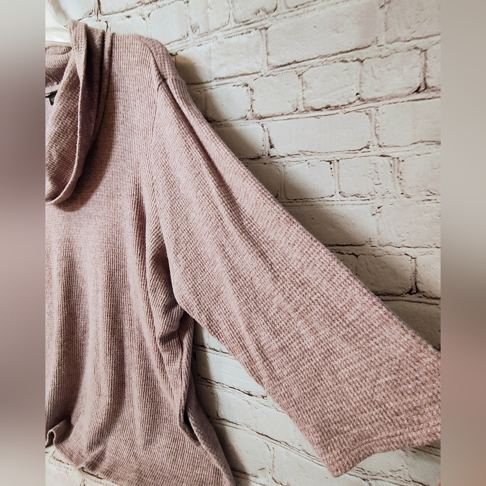 J.Jill Wearever Waffle Knit Lavender Purple Cowl Neck 3X Pullover Sweater Flowy - Picture 5 of 11